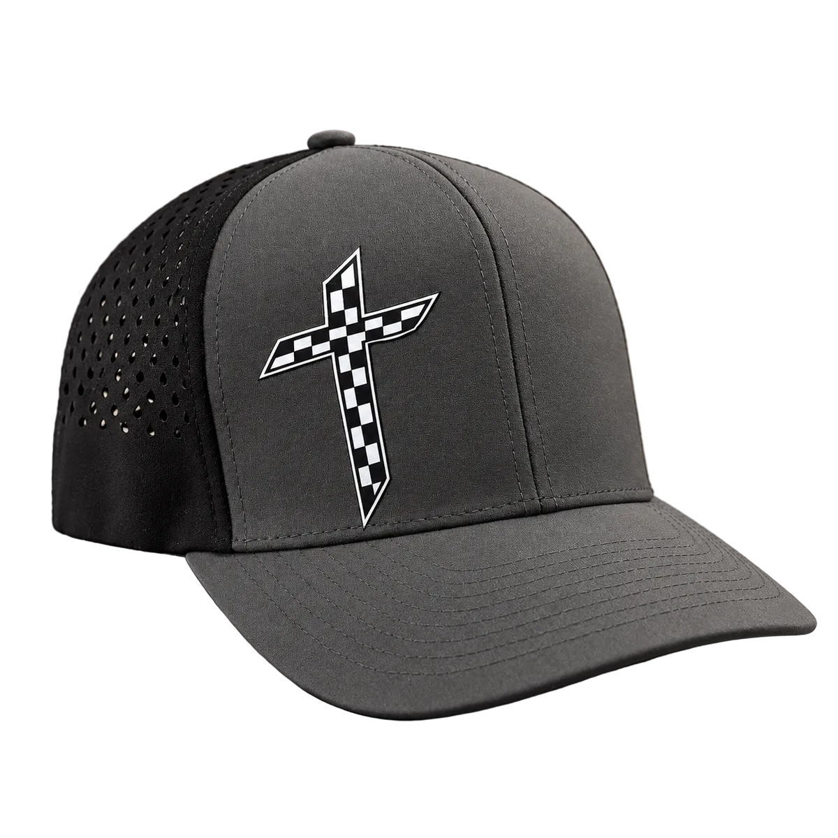 HPR Hydro Hat – Checkered Cross (Charcoal/Black)